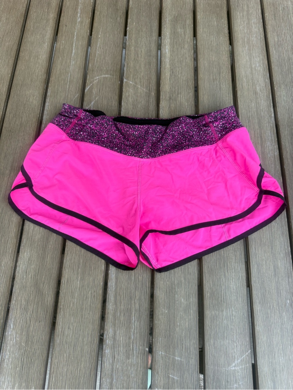 Lululemon Speed Short Size 8 Hot Pink Running Athletic Shorts Hidden Zip Pocket